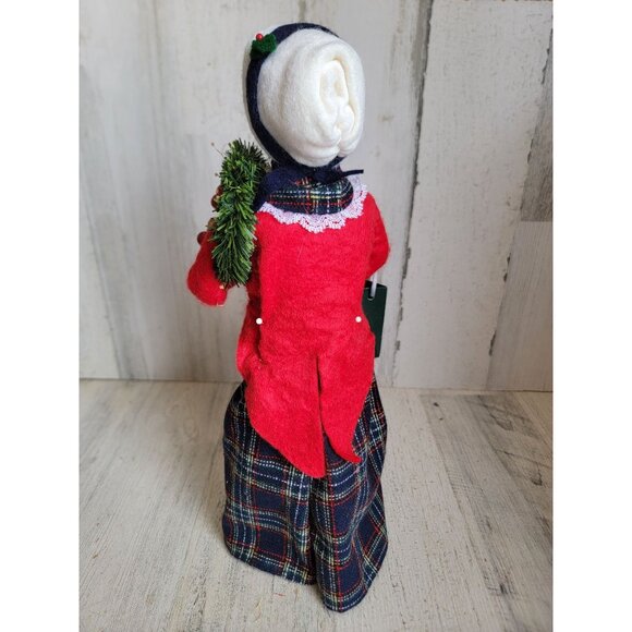Byers Choice old lady bird in cage wreath vintage caroler Xmas decor - Picture 6 of 8